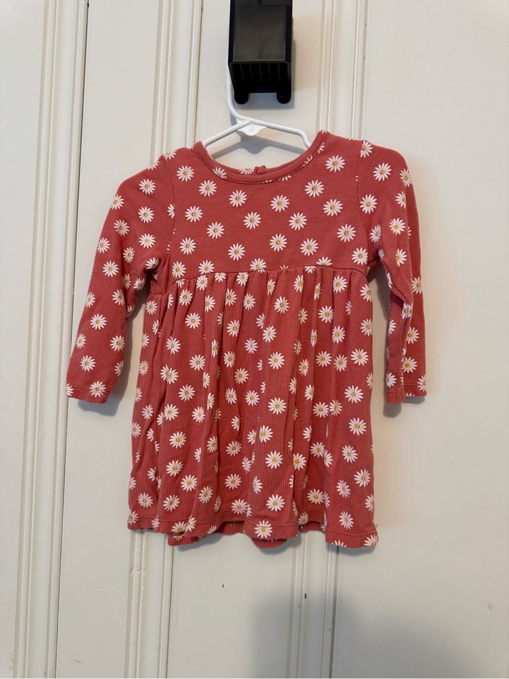 Angel Dear Coral Daisy Knit Long Sleeve Dress - Picture 1 of 6